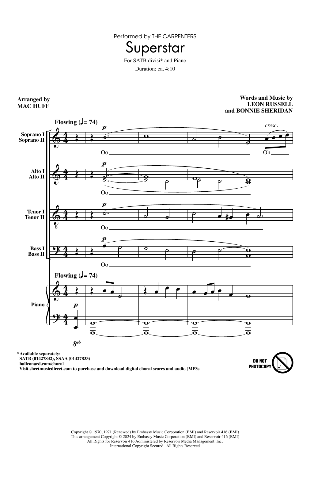Product picture to: Superstar (arr. Mac Huff)