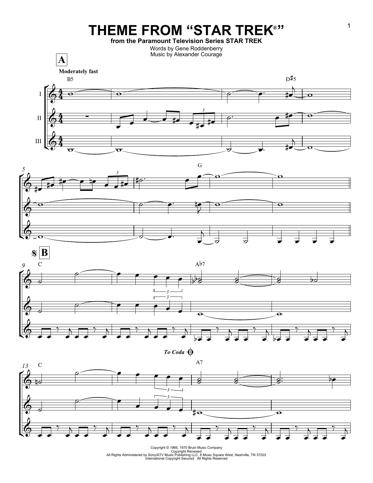 Product gallery: Page 1 of 1 Theme From Star Trek, Alexander Courage