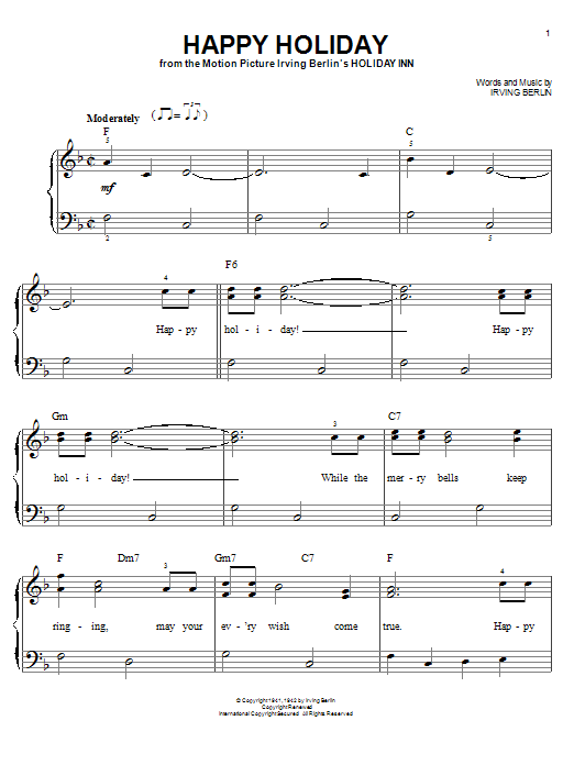 Product gallery: Page 1 of 1 Happy Holiday, Irving Berlin