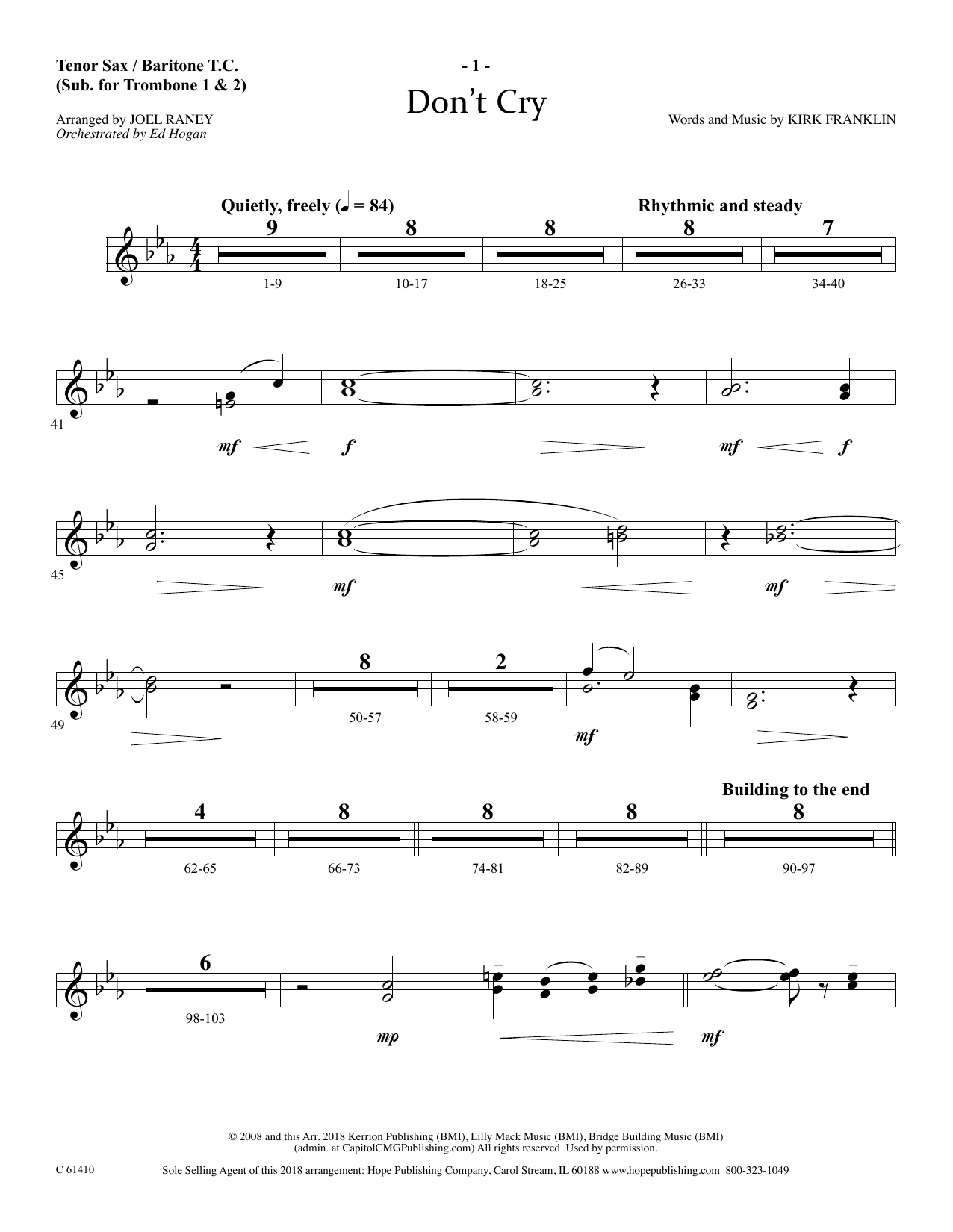 Produktbild zu: Don't Cry - Tenor Sax/BariTC (sub Tbn 1-2)