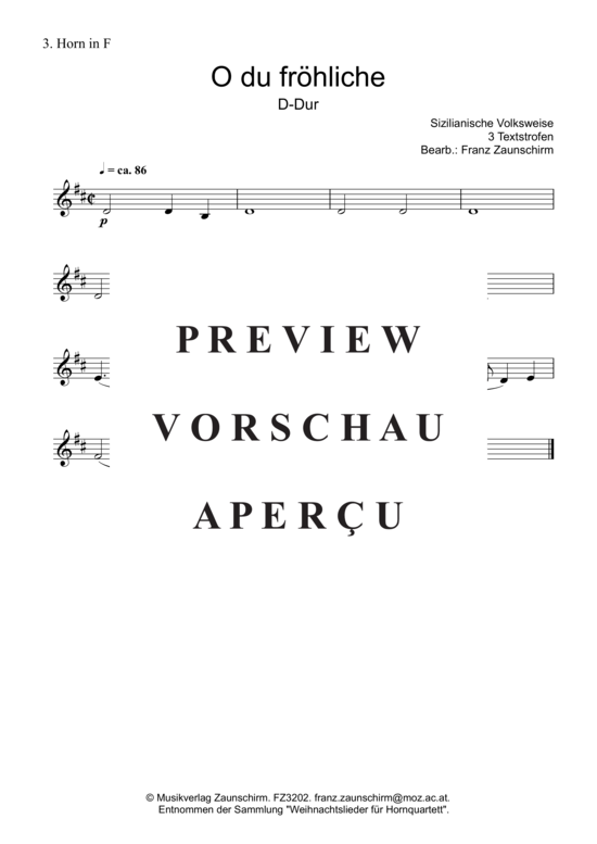 gallery: O du fröhliche , , (Horn-Quartett)
