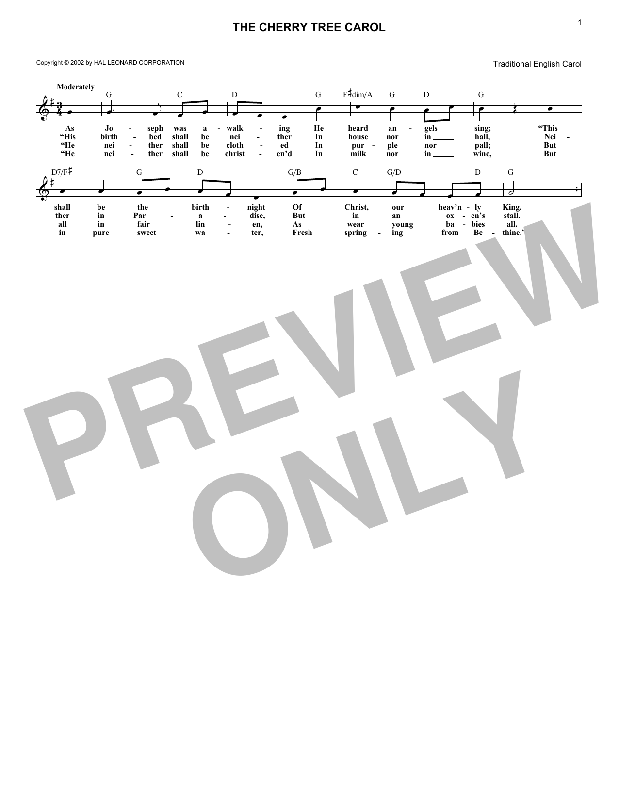 Product gallery: Page 1 of 1 The Cherry Tree Carol, Traditional English Carol