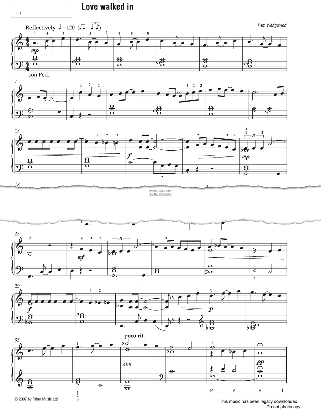 Produktgalerie: Seite 1 von 1 Love Walked In, Pam Wedgwood, Klavier