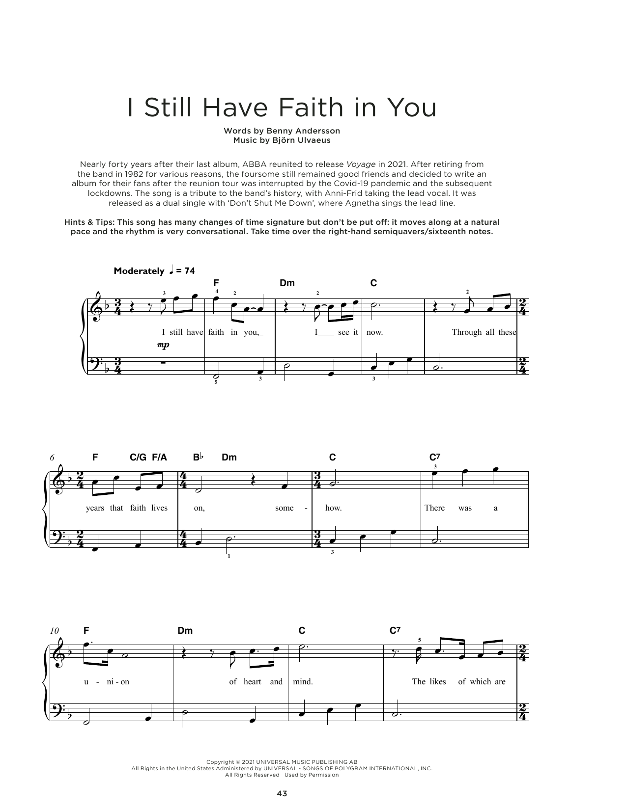 Produktbild zu:  I Still Have Faith In You - ABBA
