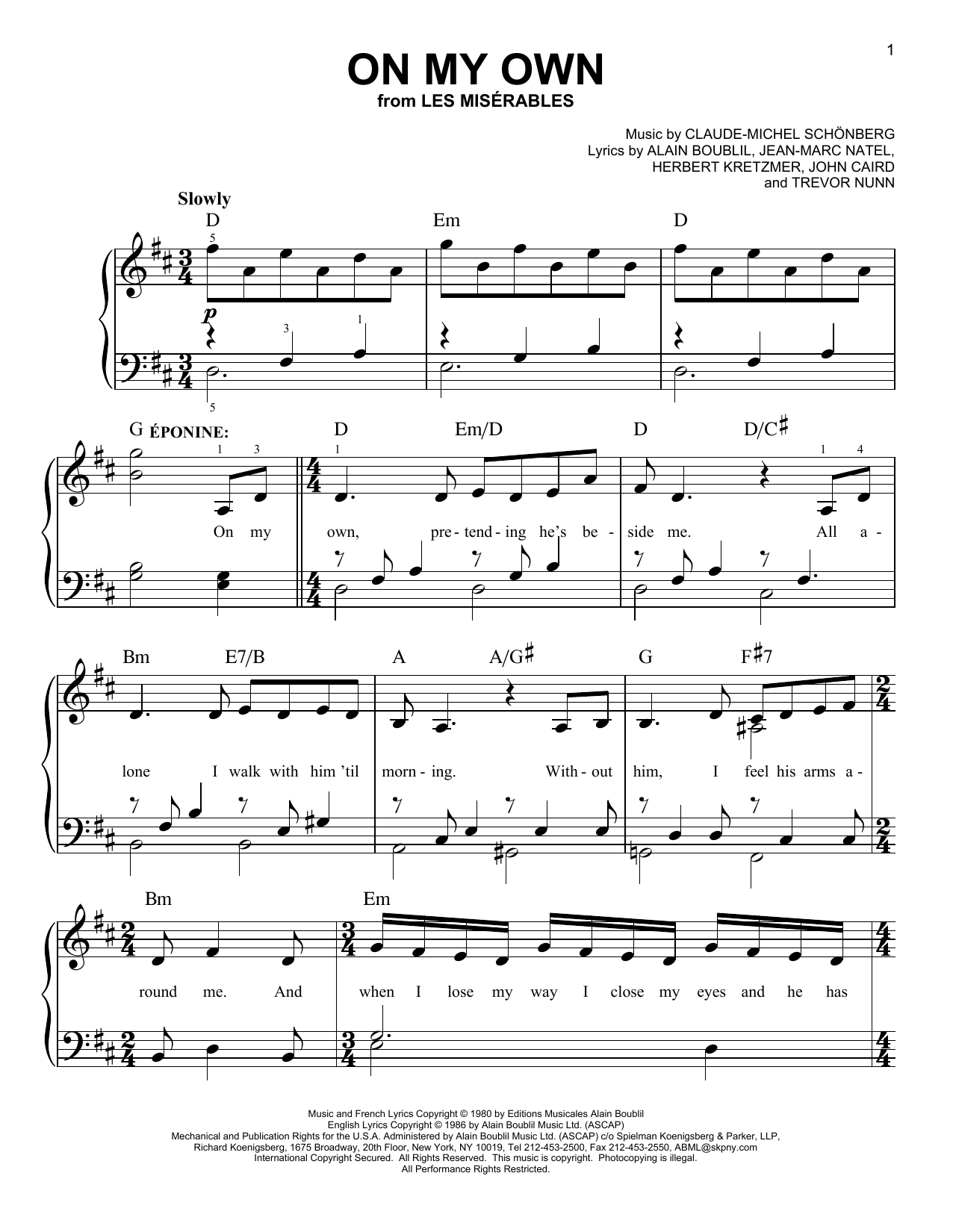 Produktbild zu:  On My Own - Alain Boublil