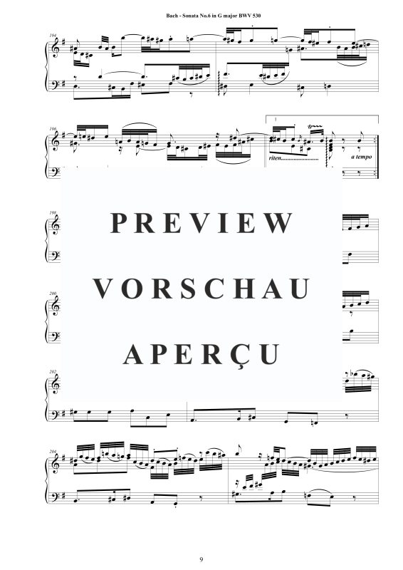 Product gallery: Page 10 of 11 Sonata No.6 in G-Dur BWV 530, , Harpsichord/Solo Piano