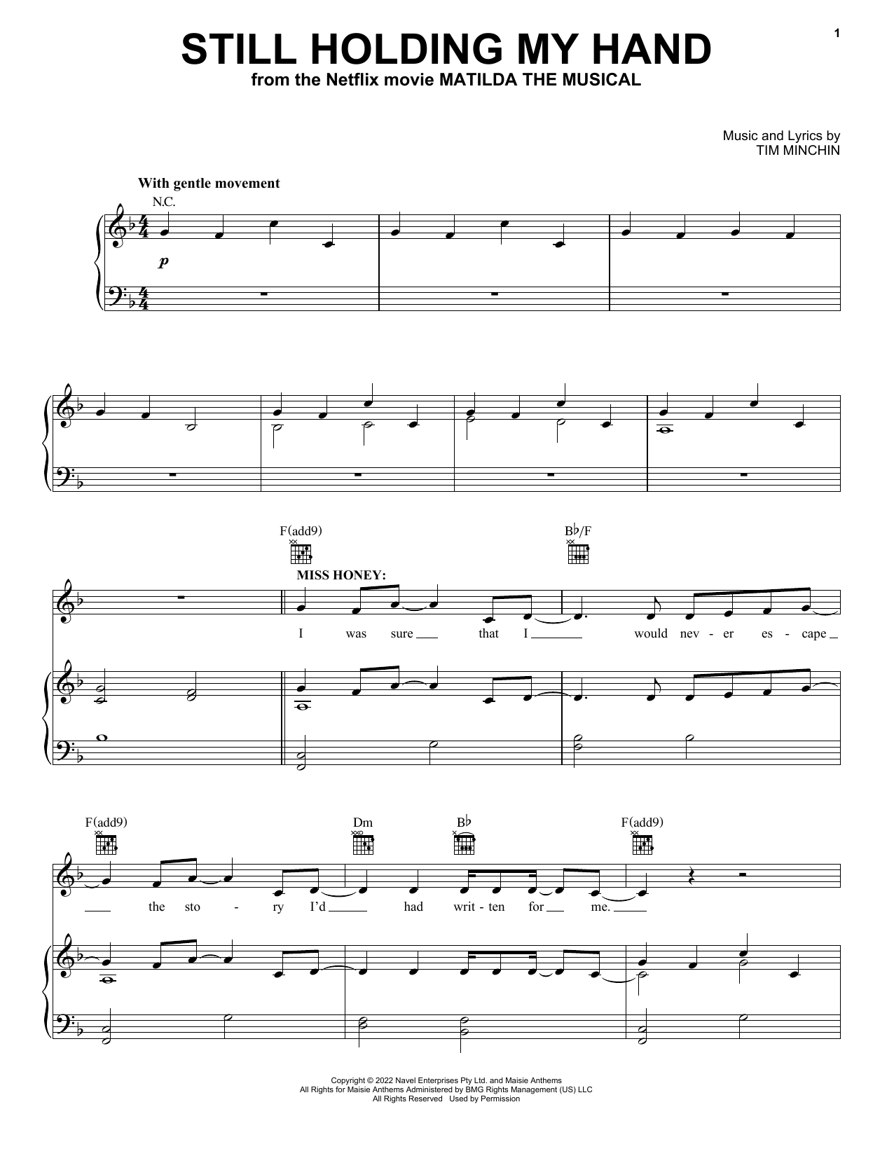 Produktbild zu: Still Holding My Hand (from the Netflix movie Matilda The Musical)