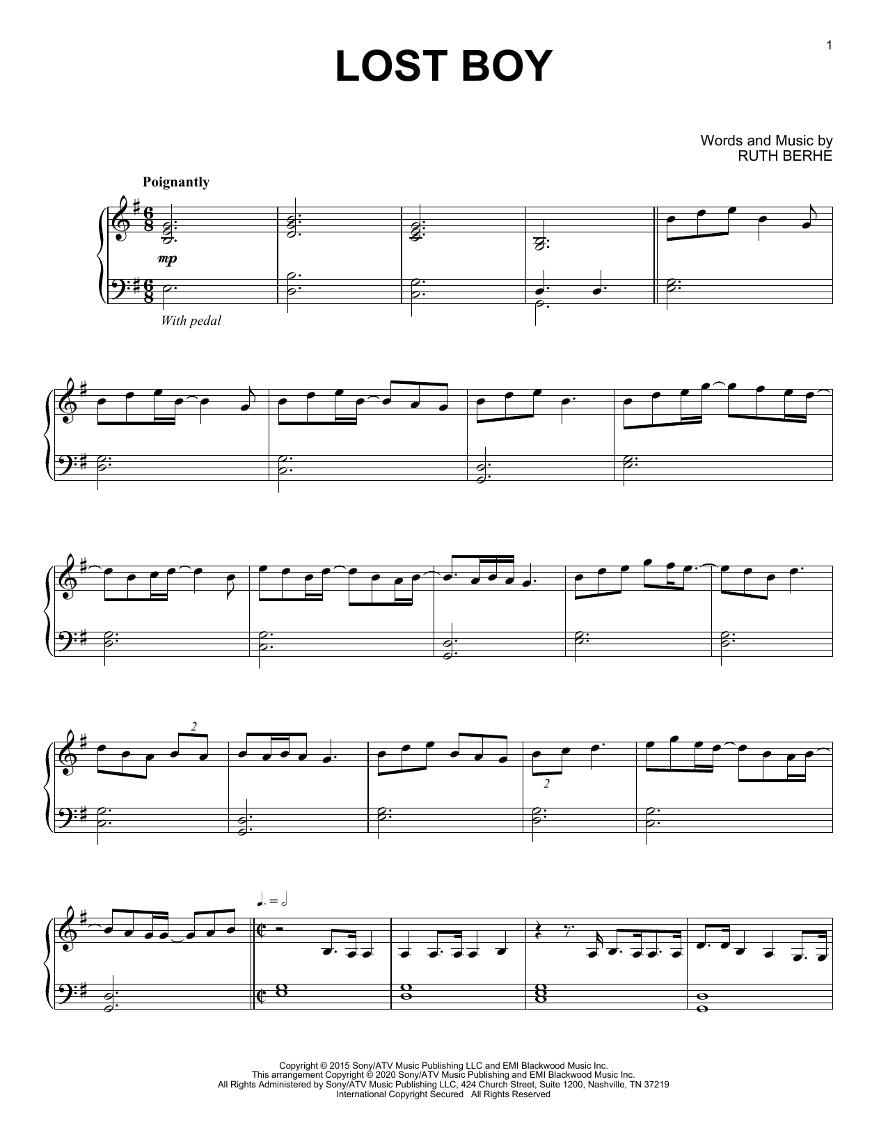 Product gallery: Page 1 of 1 Lost Boy, Ruth B