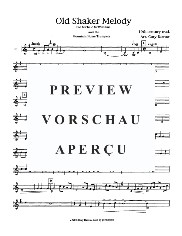 Product gallery: Page 10 of 11 Old Shaker Melody, , Trumpet Quintet