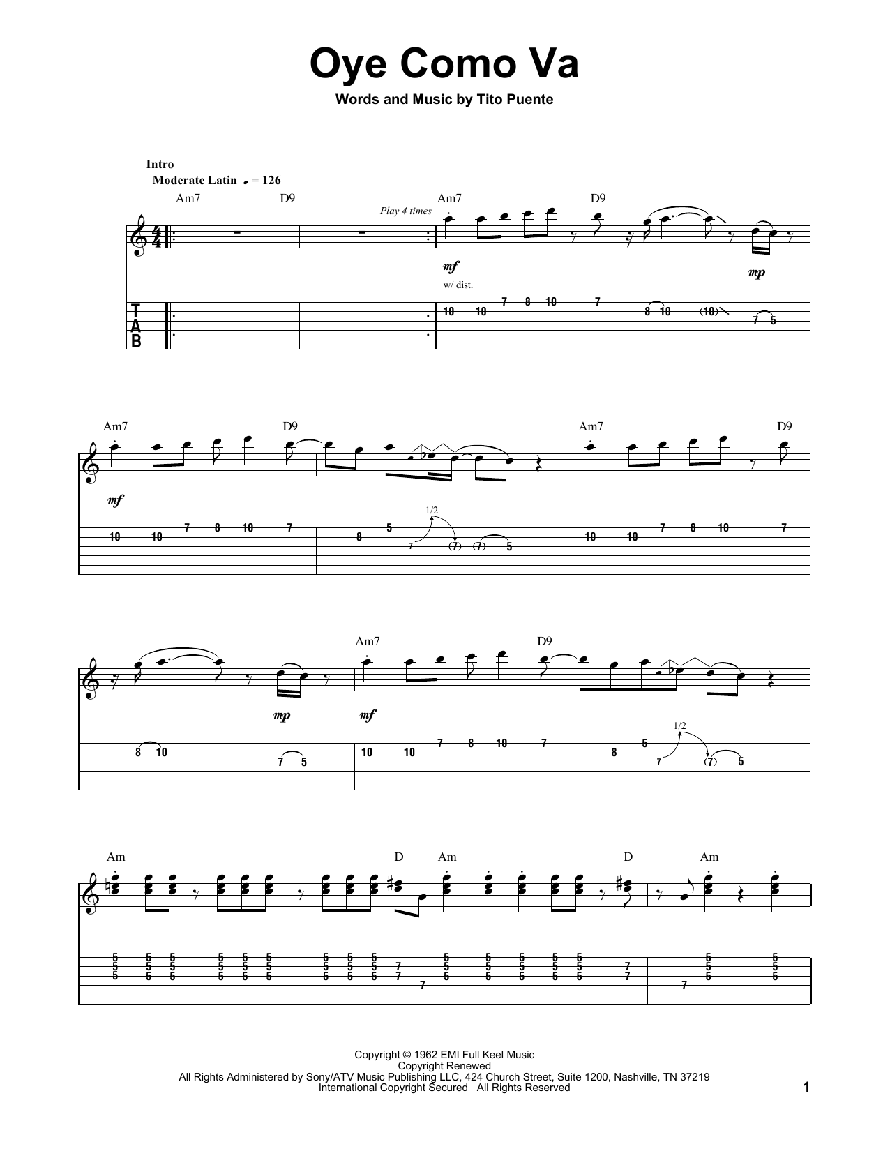 Produktgalerie: Seite 1 von 1 Oye Como Va, Santana, Gitarre