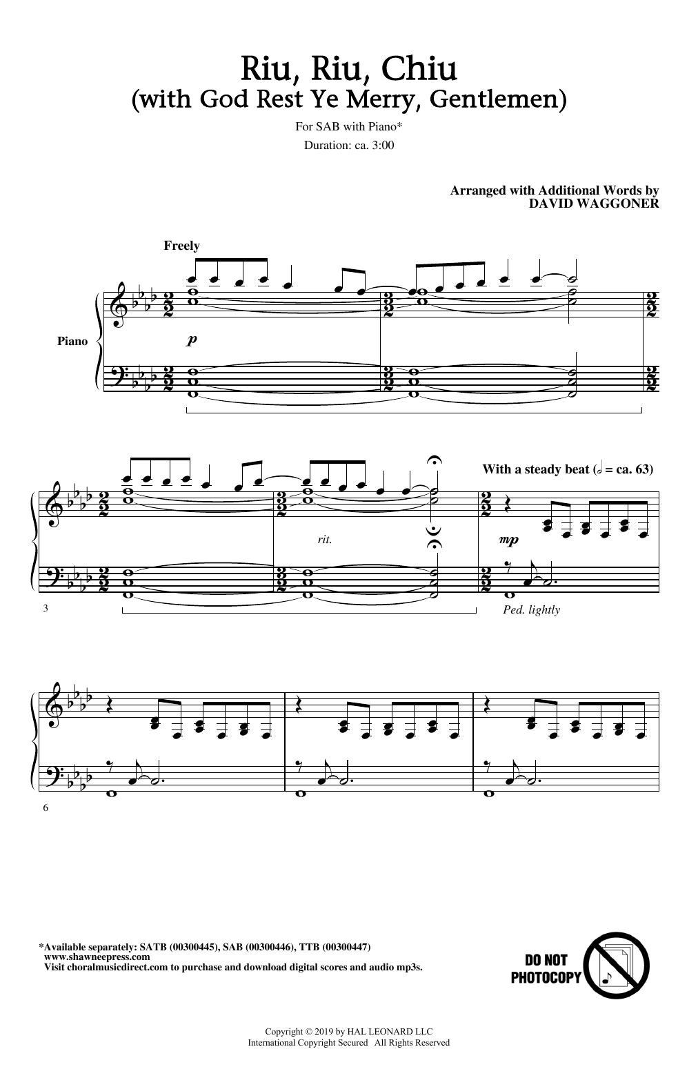 Produktbild zu: Riu, Riu, Chiu (with God Rest Ye Merry, Gentlemen) (arr. David Waggoner)