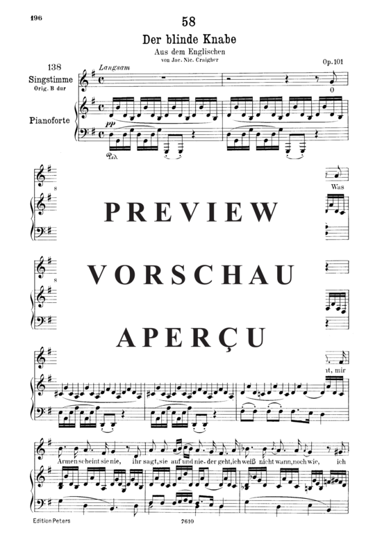 Product gallery: Page 2 of 4 Der blinde Knabe D.833, , Low Voice and Piano