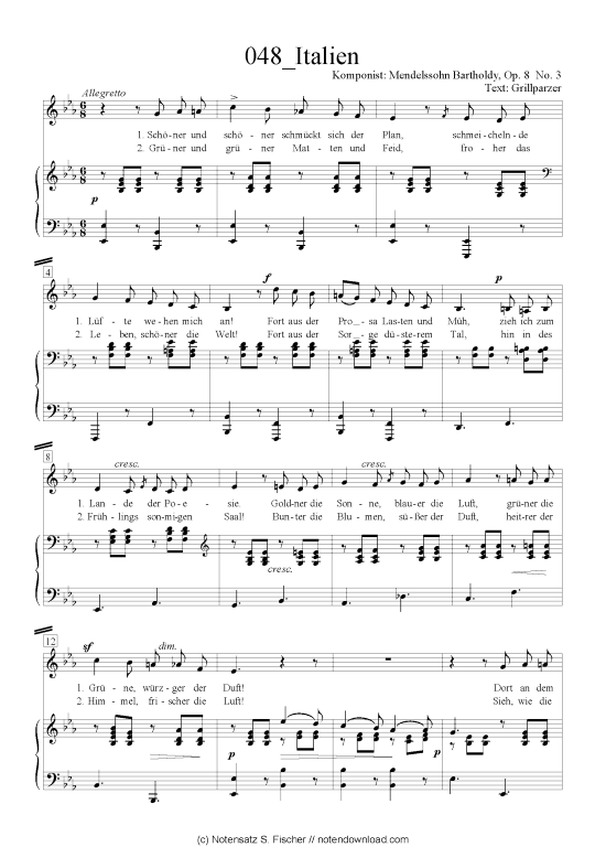 Product picture to: Italien Felix Mendelssohn Bartholdy (1809-1947)