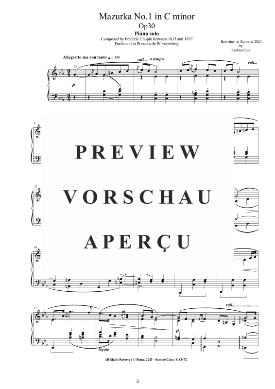 Produktgalerie: Seite 4 von 11 4 Mazurkas Op. 30 für Klavier - Vollständige Partituren, , Klavier Solo