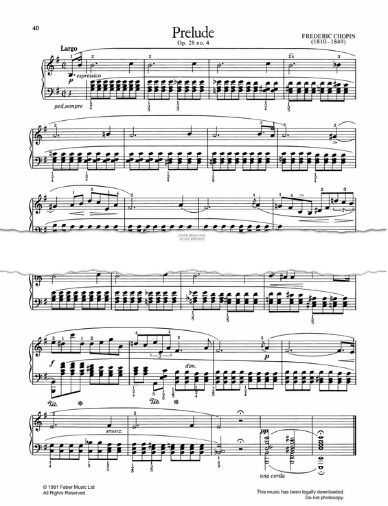 Produktgalerie: Seite 1 von 1 Prelude In E Minor (Op. 28, No.4), Frederic Chopin, Klavier