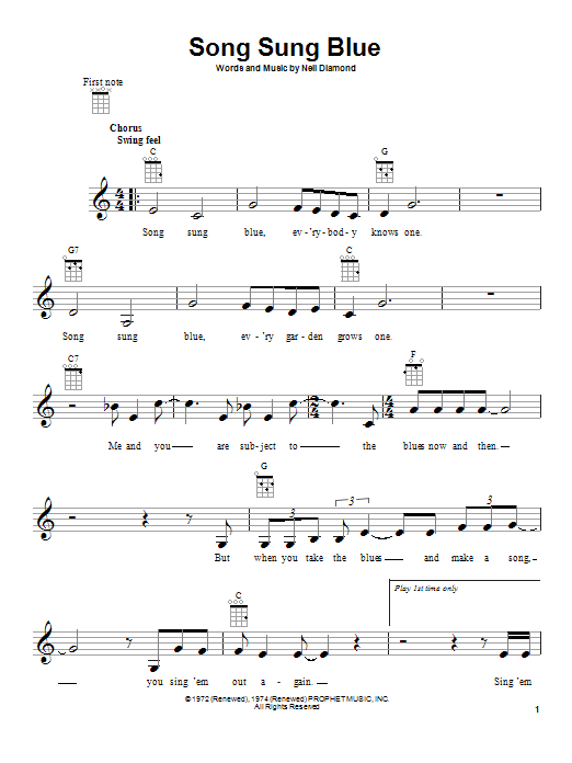 Product gallery: Page 1 of 1 Song Sung Blue, Neil Diamond