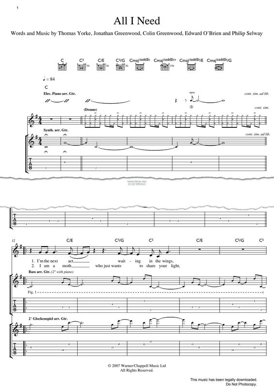 Product gallery: Page 1 of 1 All I Need, Radiohead