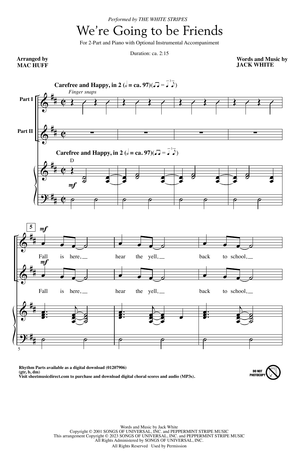 Produktgalerie: Seite 1 von 1 We're Going To Be Friends (arr. Mac Huff), The White Stripes, Chor
