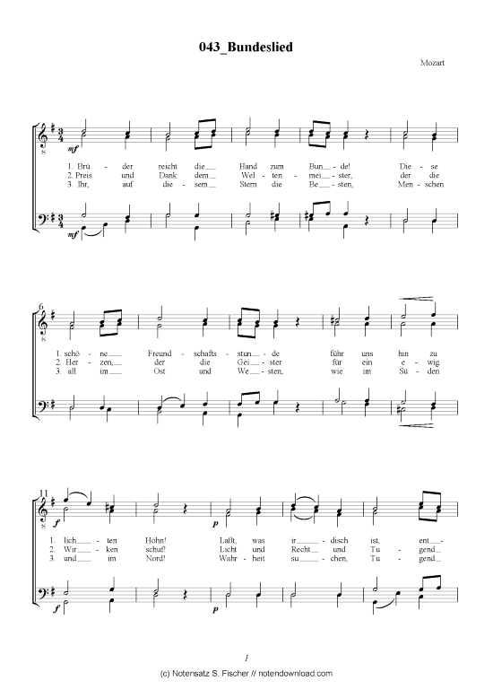 Product picture to: Bundeslied Mozart 