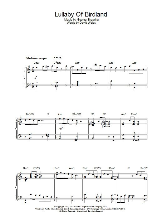 Product gallery: Page 1 of 1 Lullaby Of Birdland, George Shearing