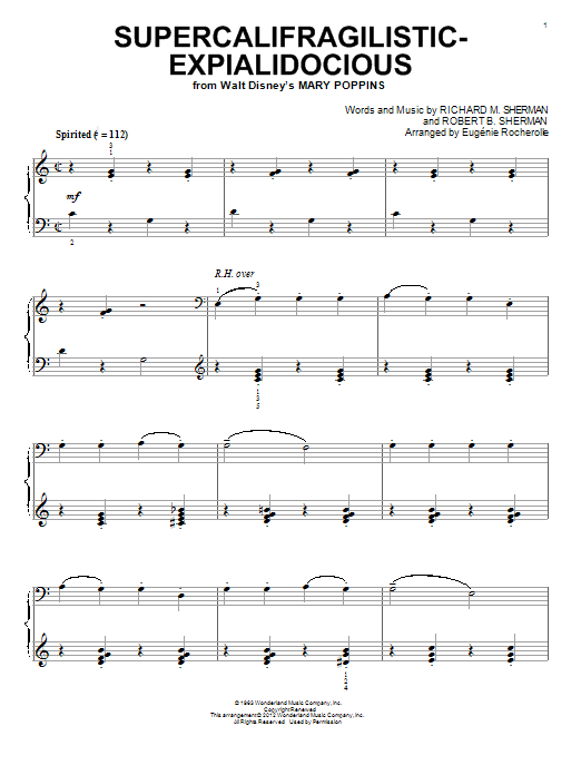 Product gallery: Page 1 of 1 Supercalifragilisticexpialidocious (from Mary Poppins) (arr. Eugenie Rocherolle), Julie Andrews