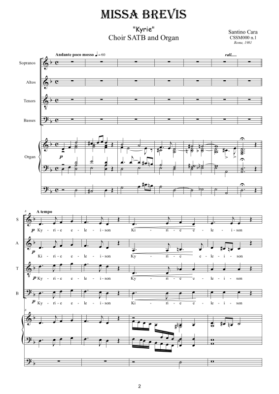 Produktbild zu: Missa Brevis in D-MollSantino Cara
