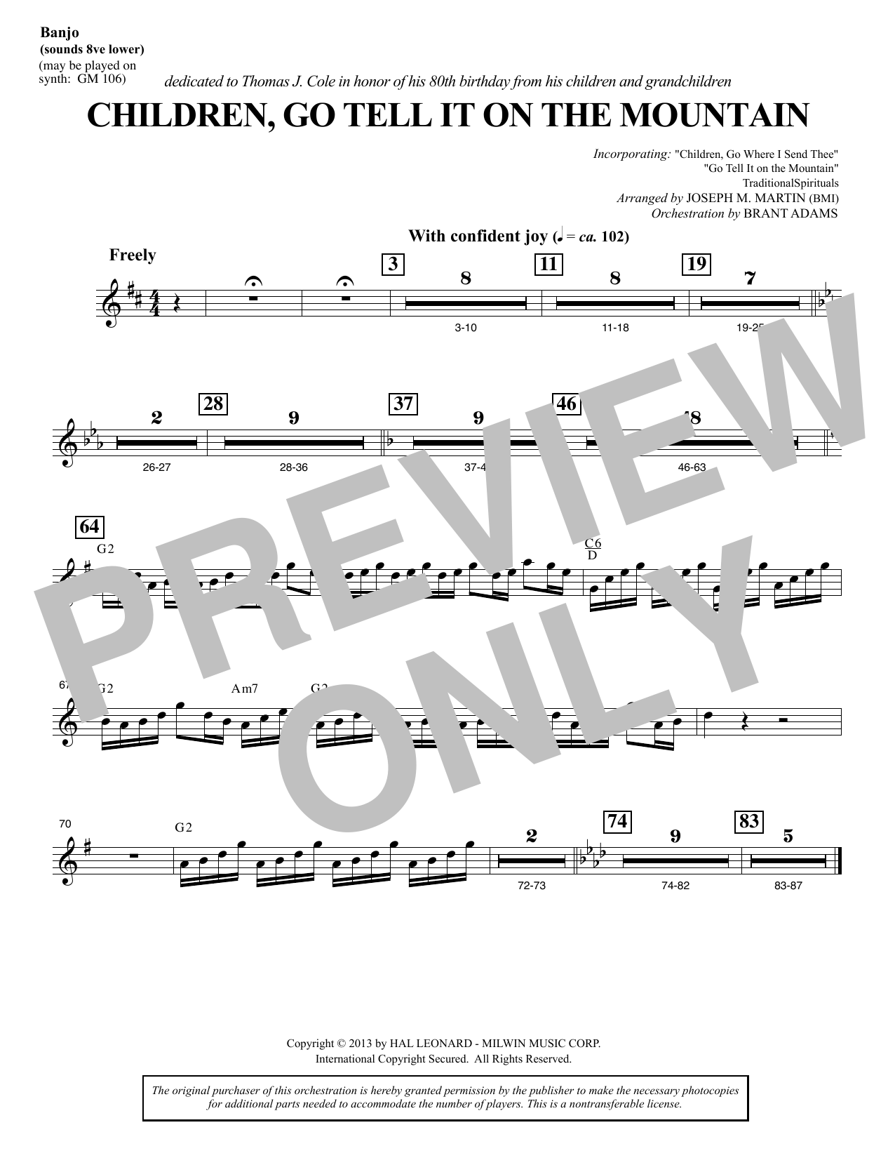 Produktgalerie: Seite 1 von 1 Children, Go Tell It on the Mountain - Banjo, Joseph M. Martin, Chor