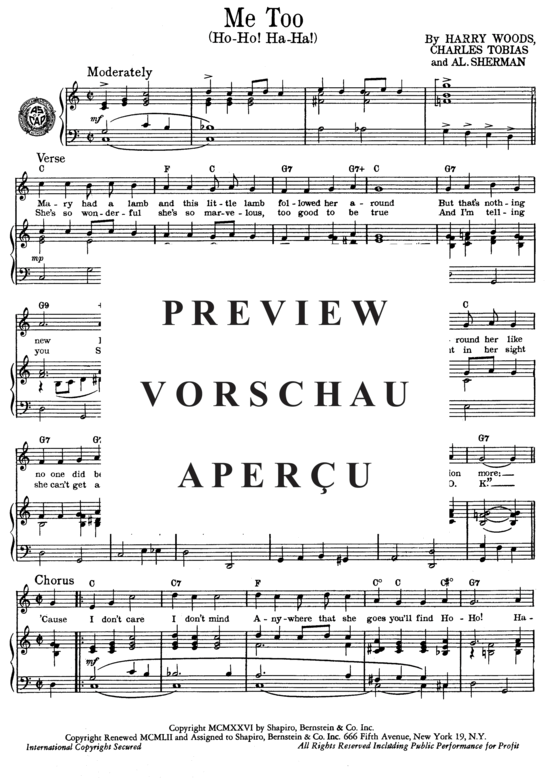 Produktgalerie: Seite 3 von 8 Me Too (Ho-Ho Ha-Ha!) , Day, Doris, (Klavier und Gesang)