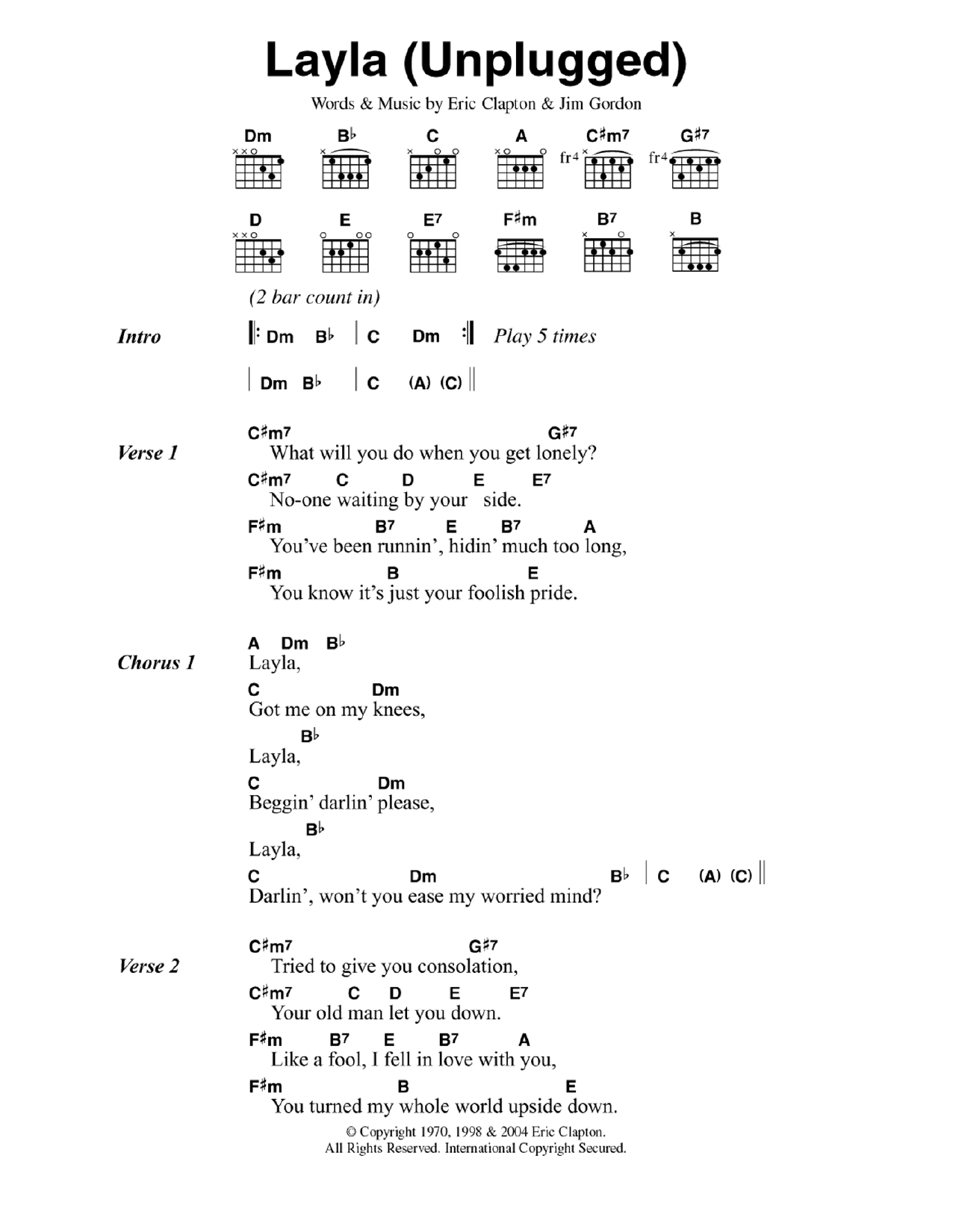 Produktgalerie: Seite 1 von 1 Layla (unplugged), Eric Clapton, Gitarre