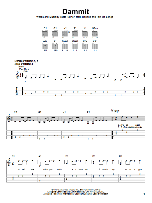 Product gallery: Page 1 of 1 Dammit, Blink-182