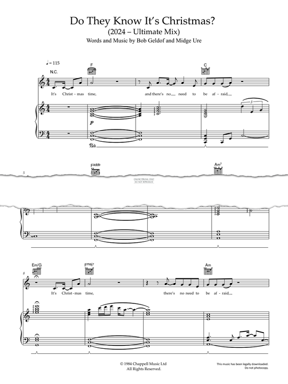 Produktgalerie: Seite 1 von 1 Do They Know It's Christmas? (2024 - Ultimate Mix), Band Aid 40, Gesang, Gitarre, Klavier