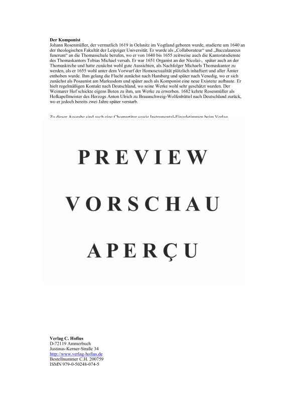 gallery: Fürchte dich nicht - Concerto à 10, , Gemischtes Ensemble SSATB, 2 Violinen, 2 Violen und BC