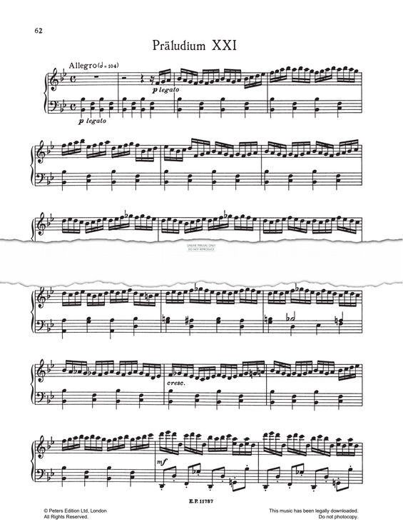 Product picture to: Prelude And Fugue No.21 (from 24 Preludes And Fugues Op. 87)