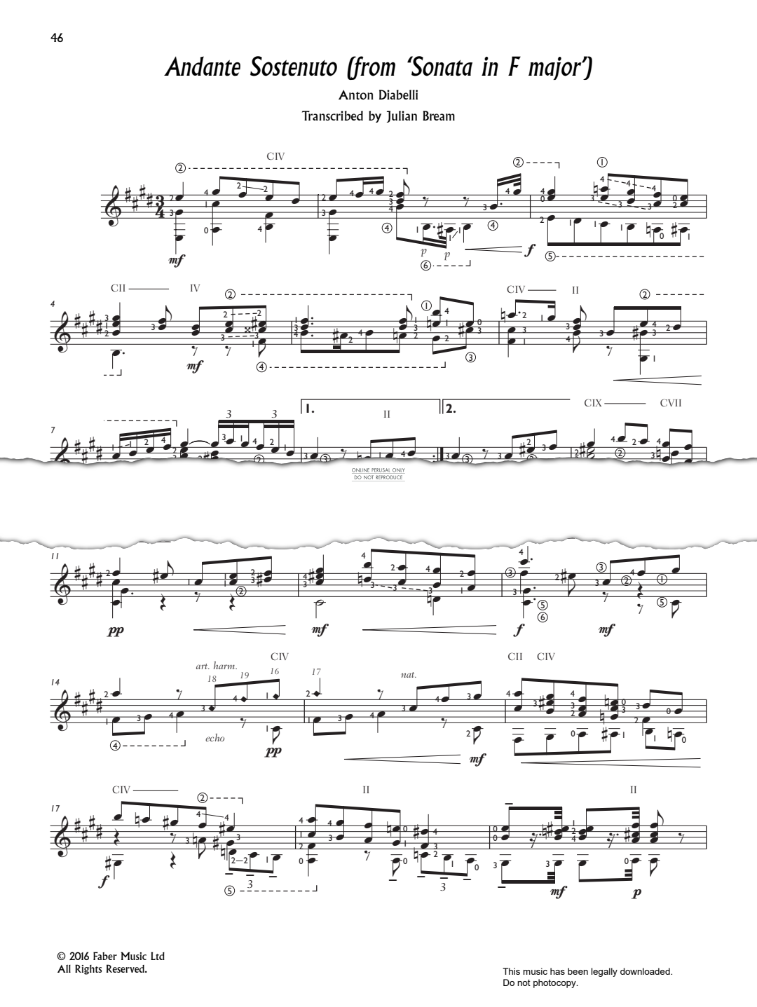 Product gallery: Page 1 of 1 Andante Sostenuto (from 'Sonata in F major'), Anton Diabelli