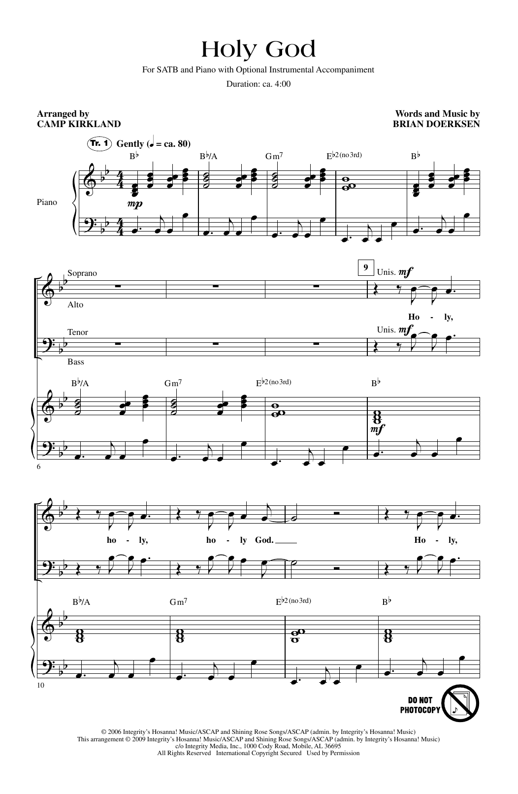 Produktgalerie: Seite 1 von 1 Holy God (arr. Camp Kirkland), Brian Doerksen, Chor