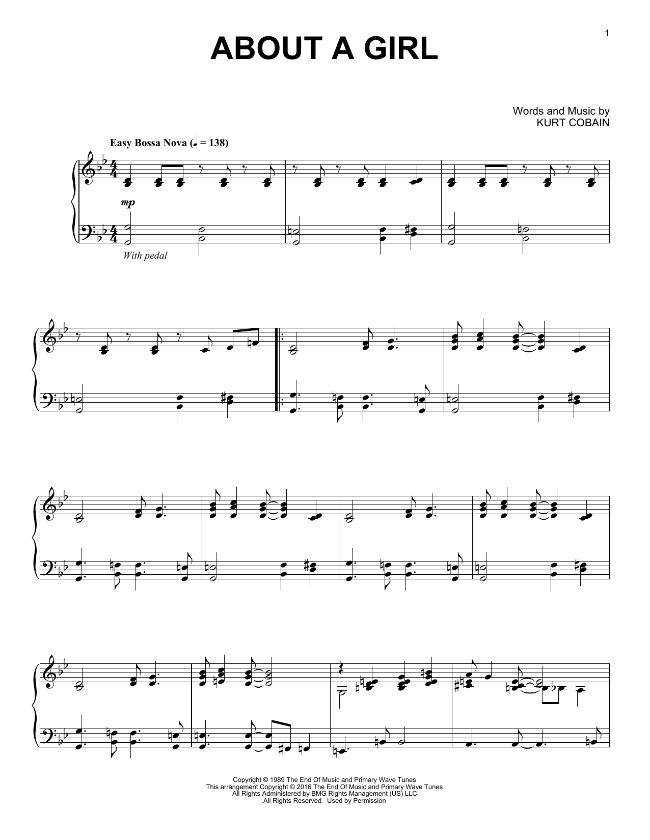 Produktgalerie: Seite 1 von 1 About A Girl [Jazz version], Nirvana, Klavier