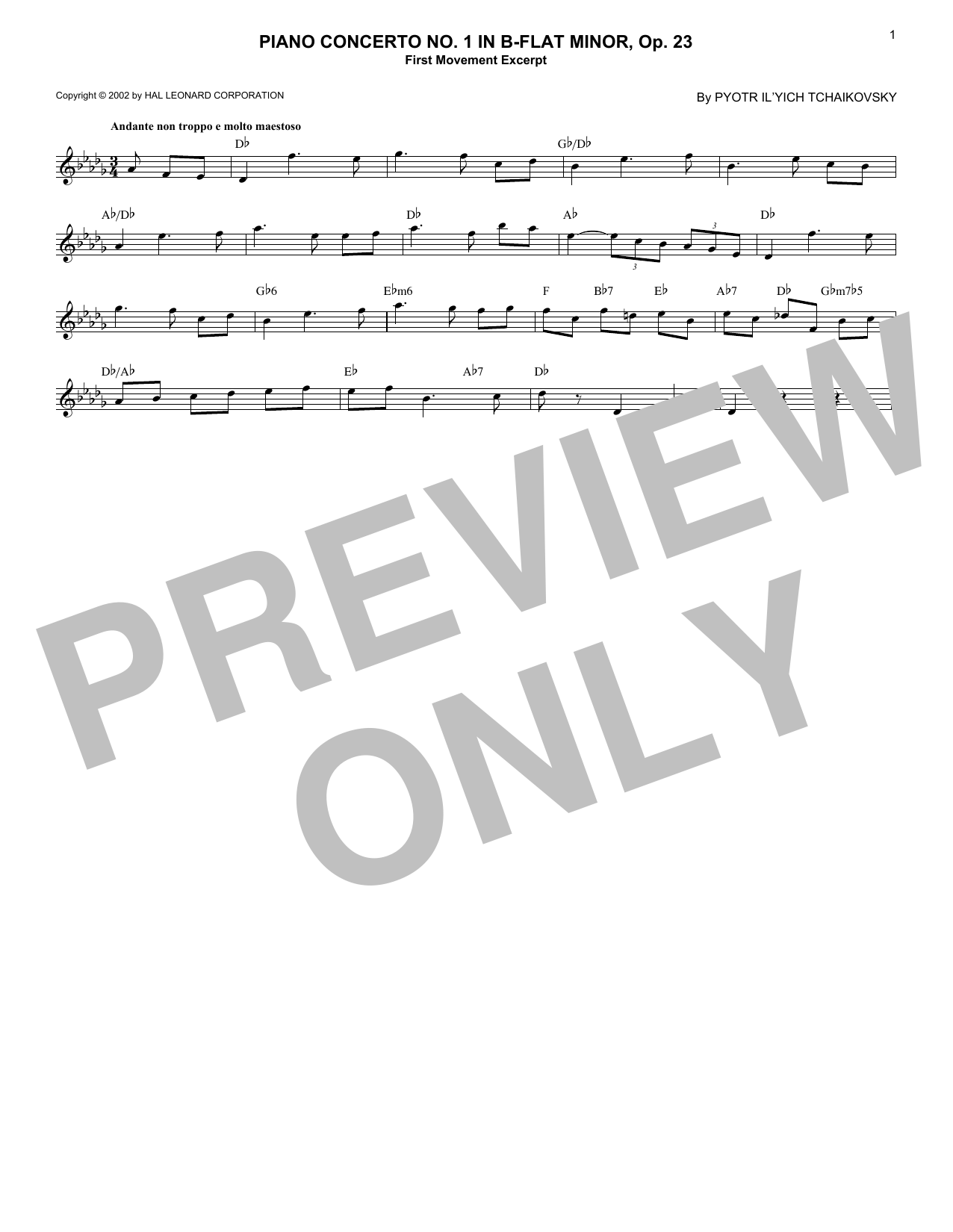Produktbild zu: Piano Concerto No. 1 In B-Flat Minor, Op. 23, First Movement Excerpt