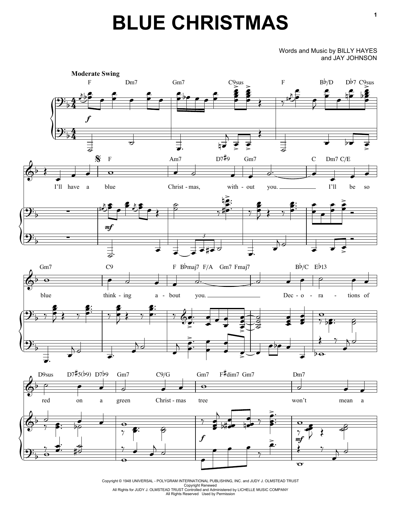 Produktgalerie: Seite 1 von 1 Blue Christmas [Jazz Version] (arr. Brent Edstrom), Elvis Presley, Gesang, Klavier