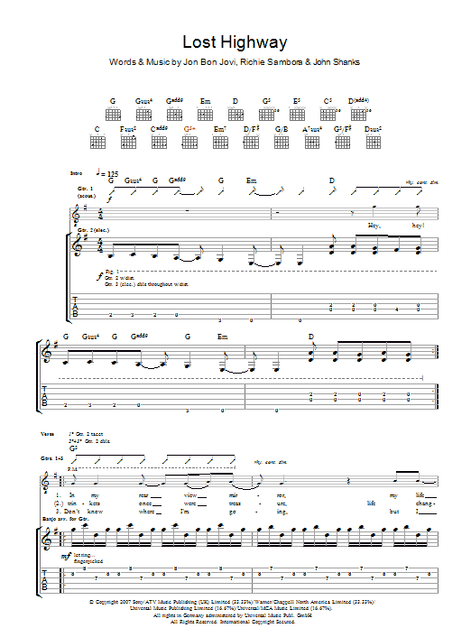 Produktgalerie: Seite 1 von 1 Lost Highway, Bon Jovi, Gitarre