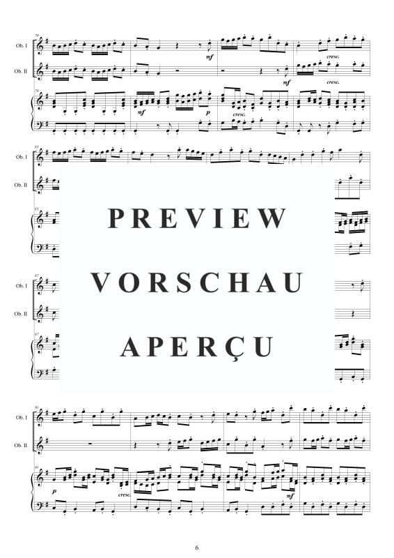 Produktgalerie: Seite 7 von 11 Oboe Concerto No.6 in G-Dur Op.9, , 2 Oboen und Cembalo