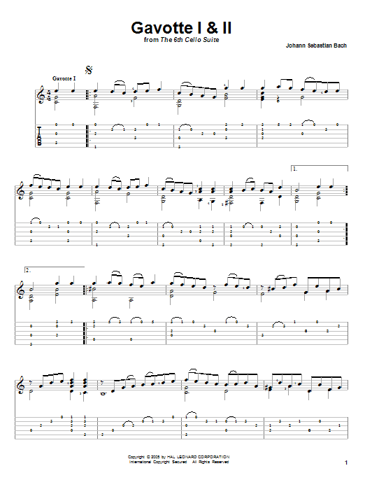 Product picture to:  Gavotte I & II (from the 6th Cello Suite) - Johann Sebastian Bach