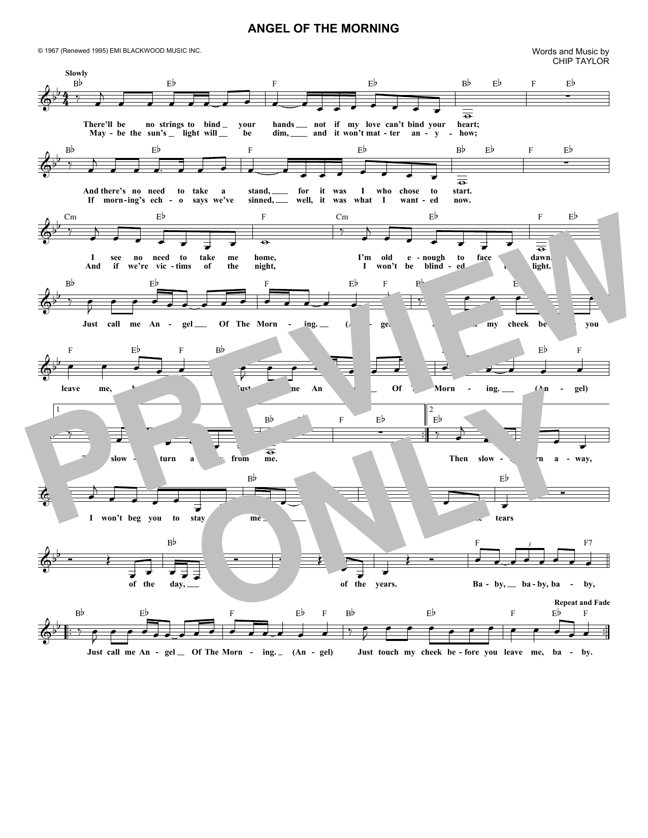 Produktgalerie: Seite 1 von 1 Angel Of The Morning, Chip Taylor, Melodieinstrument