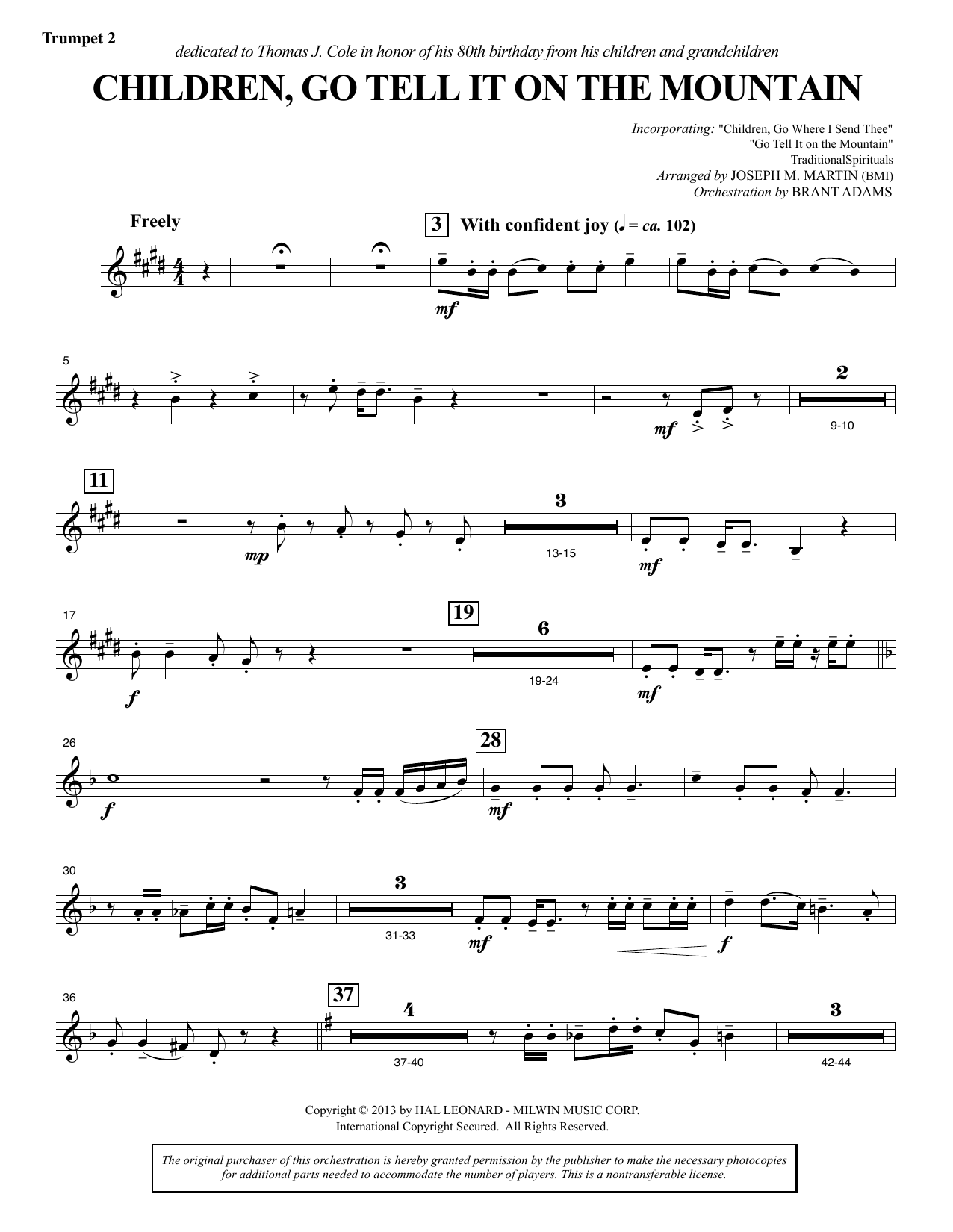 Produktbild zu: Children, Go Tell It on the Mountain - Bb Trumpet 2