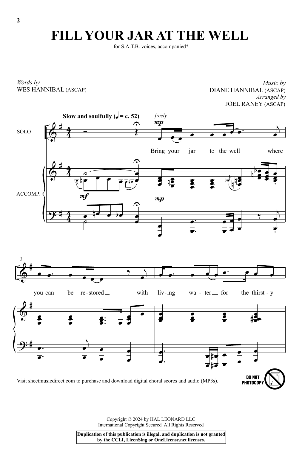 Product picture to: Fill Your Jar At The Well (arr. Joel Raney)