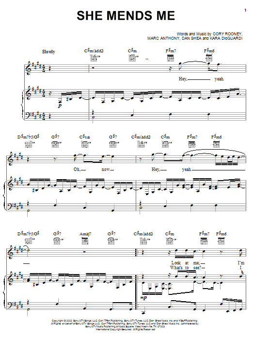 Produktgalerie: Seite 1 von 1 She Mends Me, Marc Anthony, Gesang, Gitarre, Klavier