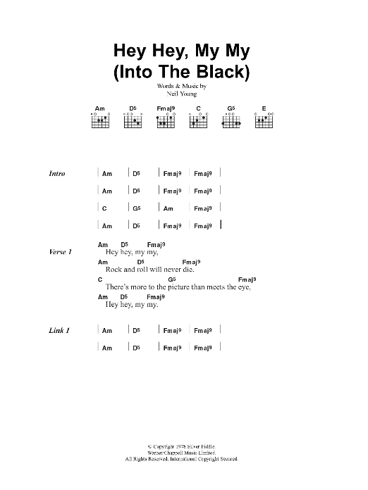 Produktgalerie: Seite 1 von 1 Hey Hey, My My (Into The Black), Oasis, Gitarre
