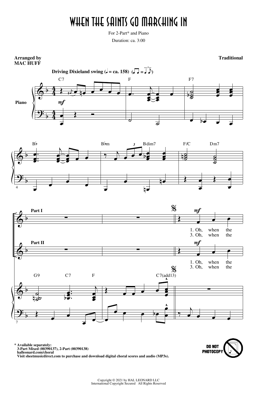 Product picture to: When The Saints Go Marching In (arr. Mac Huff)