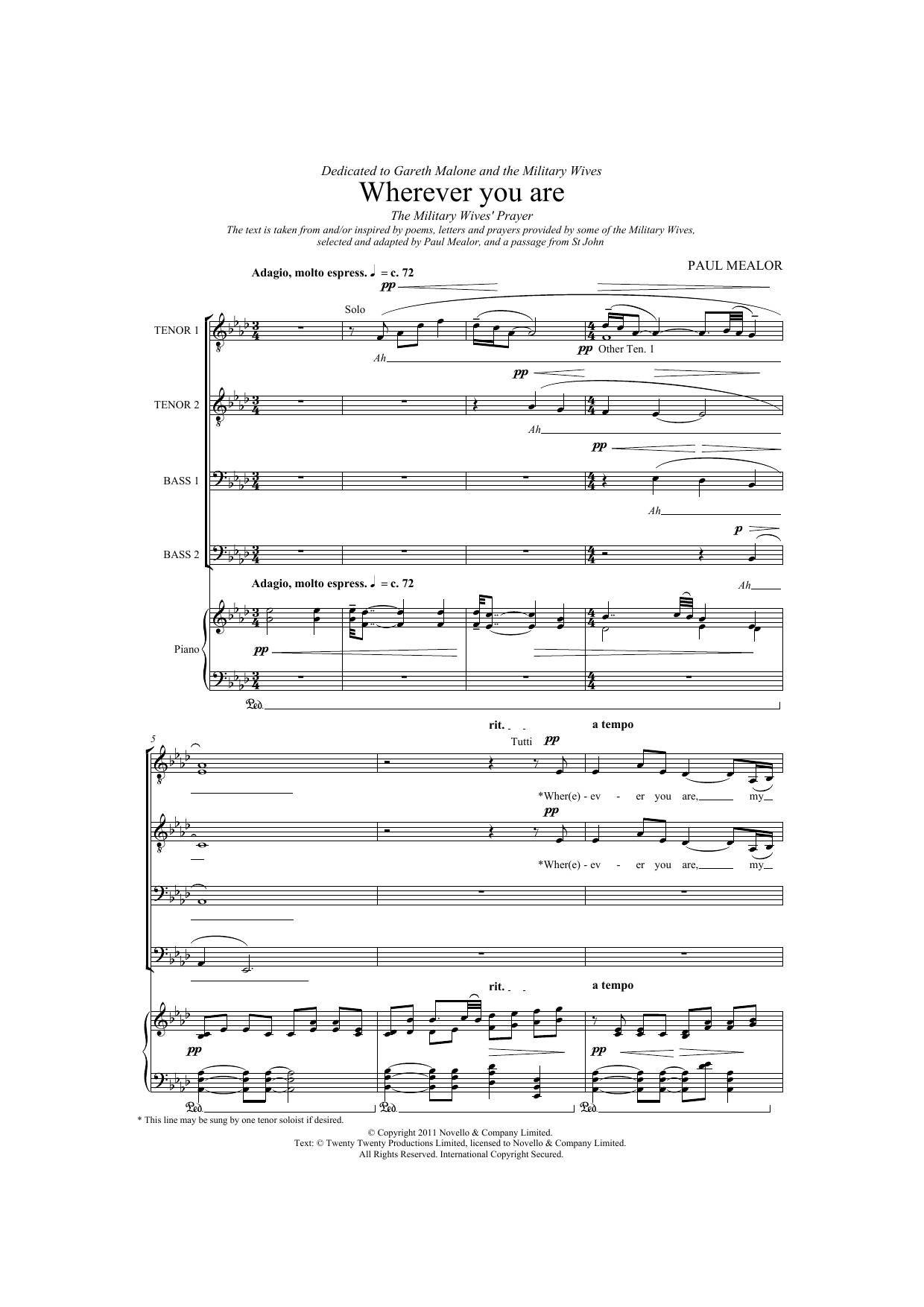 Product picture to:  Wherever You Are - Paul Mealor