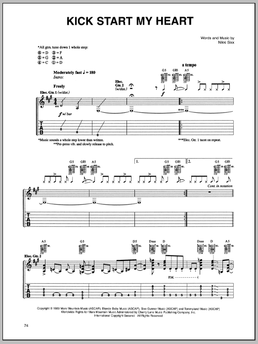 Produktgalerie: Seite 1 von 1 Kick Start My Heart, Motley Crue, Gitarre