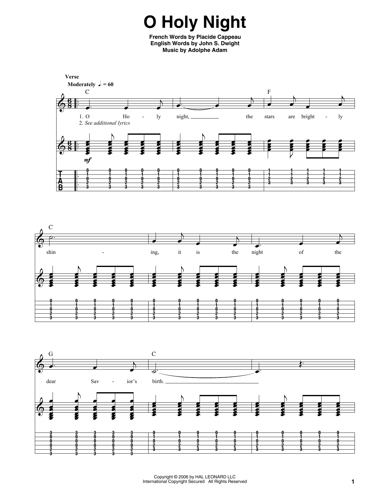 Product gallery: Page 1 of 1 O Holy Night, Adolphe Adam